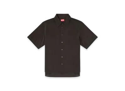 Diesel S-Simply-SS-Lhba Shirt In Crinkled Nylon-Viscose "Black"