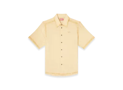 Diesel S-Simply-SS-Lhba Shirt In Crinkled Nylon-Viscose "Beige"