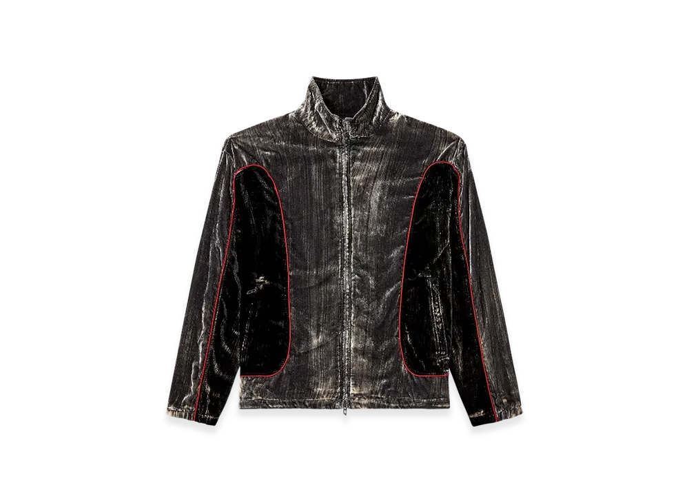 Diesel J-Hay Track Jacket In Treated Velvet "Black"