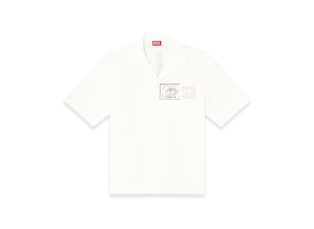 Diesel S-Brack-A-Hgbs Shirt With Sword Print "White"