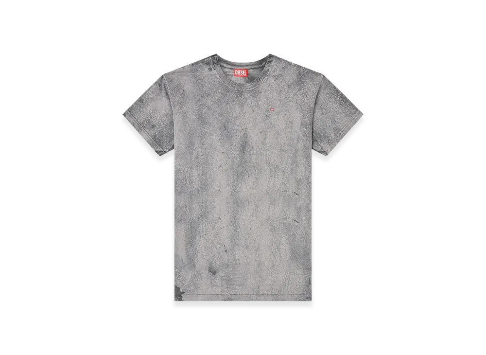 Diesel T-Norm-T8 T-Shirt In Waxed Jersey "Gray"