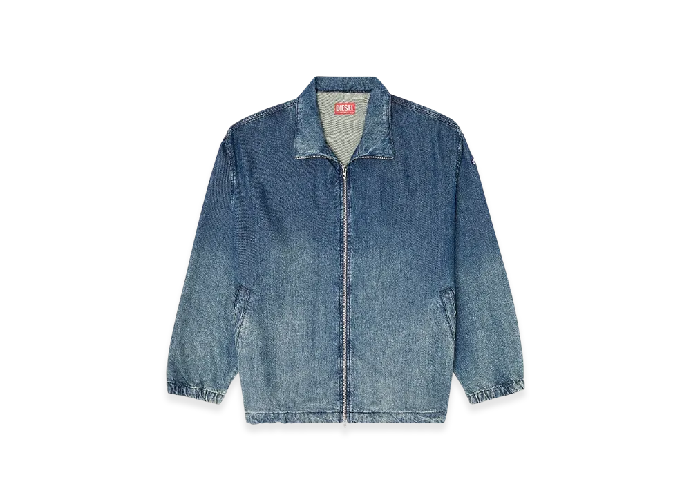 Diesel D-Krap-S6 Zipped Jacket In Fluid Denim "Medium Blue"