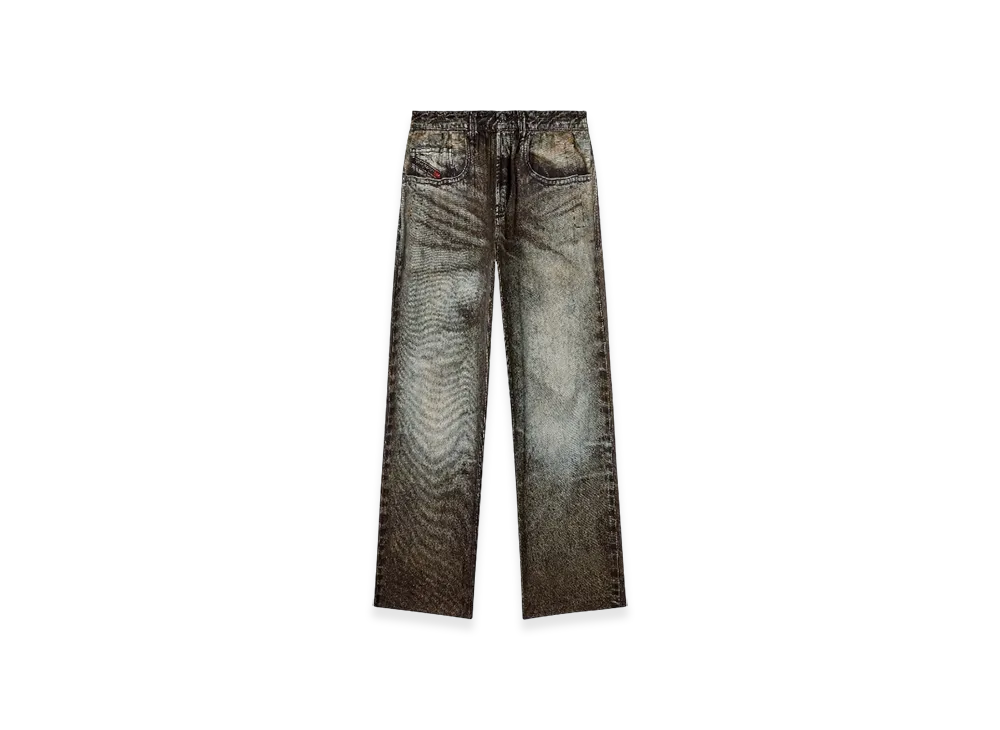 Diesel P-Theck-Lkct Elasticated Pants In Denim-Look Viscose "Black"