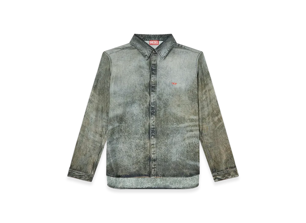 Diesel S-Simply-Lkct Shirt In Denim-Look Viscose "Black"