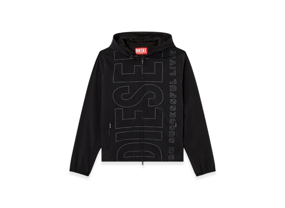 Diesel J-Andrew Nylon Jacket With Outline Logo "Black"