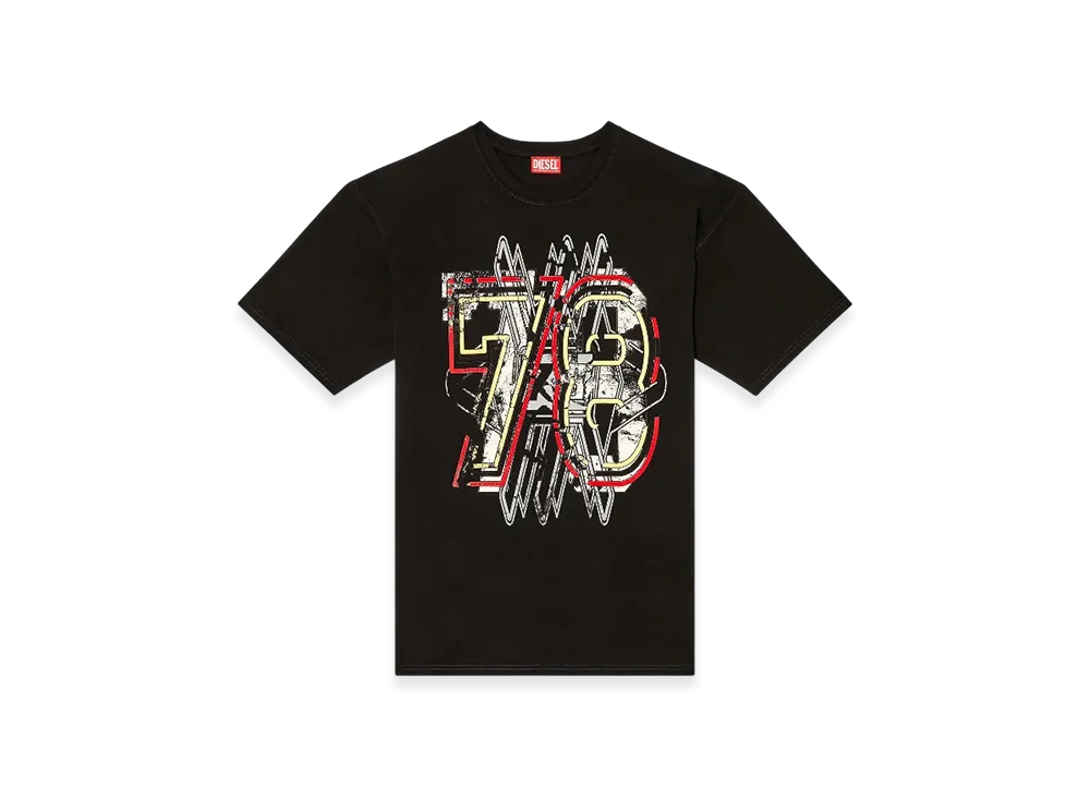 Diesel T-Boxt-T8 T-Shirt With 78 Print "Black"
