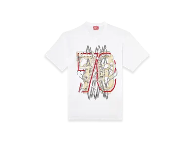 Diesel T-Boxt-T8 T-Shirt With 78 Print "White"