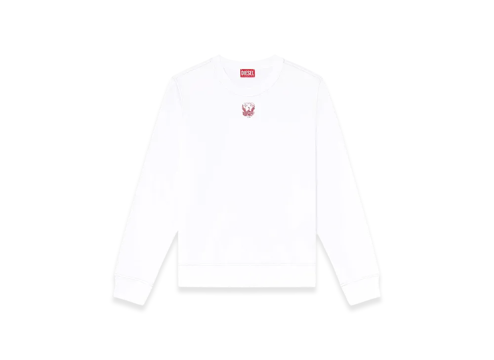 Diesel S-Ginn-T1 Sweatshirt With Embroidered Phoenix "White"