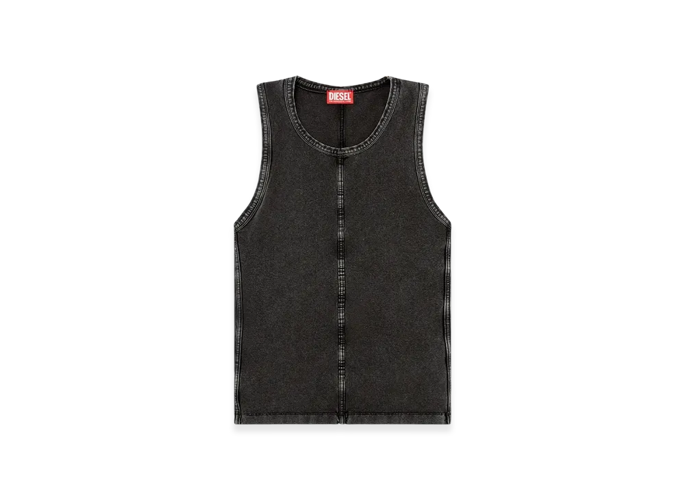 Diesel T-Mely-Sl Tank Top In Denim-Look Jersey "Black"