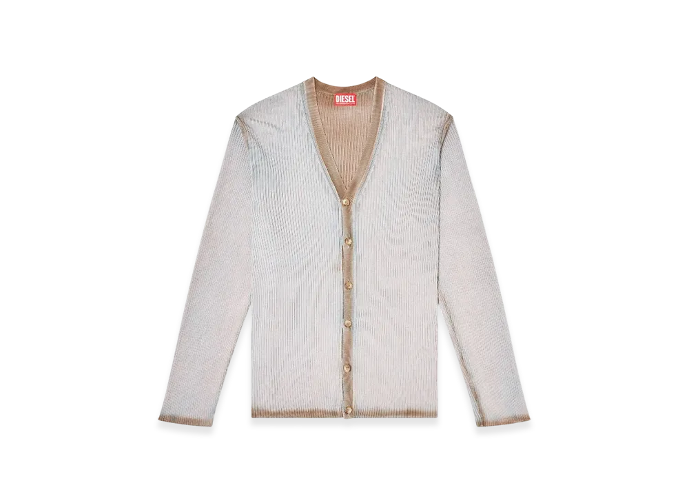 Diesel K-Vilmo Degraded Cardigan "Grey Brown"