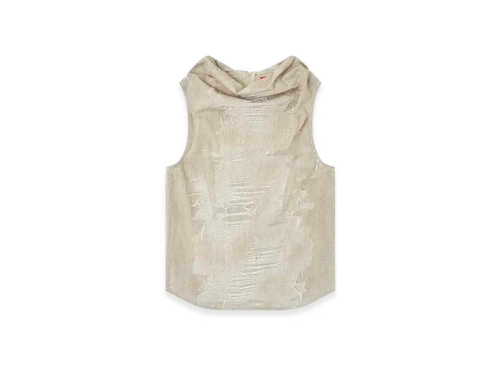 Diesel D-Taston-Fsg Muscle Tee In Micro-Distressed Jacquard Denim "Light Grey"