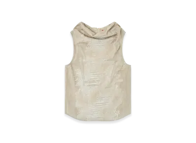 Diesel D-Taston-Fsg Muscle Tee In Micro-Distressed Jacquard Denim "Light Grey"