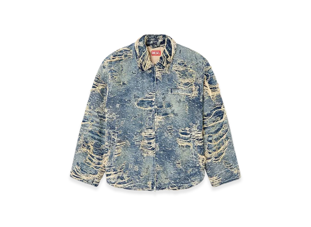 Diesel D-Ivar-Fsg1 Jacket In Floating-Thread Denim "Medium Blue"