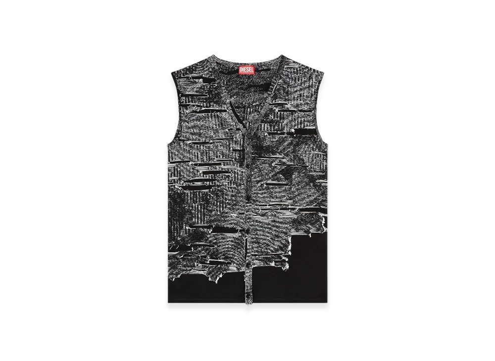 Diesel K-Callisto-Vest Vest With Engineered Distressing "Black"