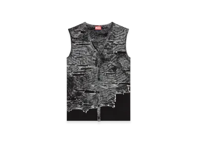 Diesel K-Callisto-Vest Vest With Engineered Distressing "Black"