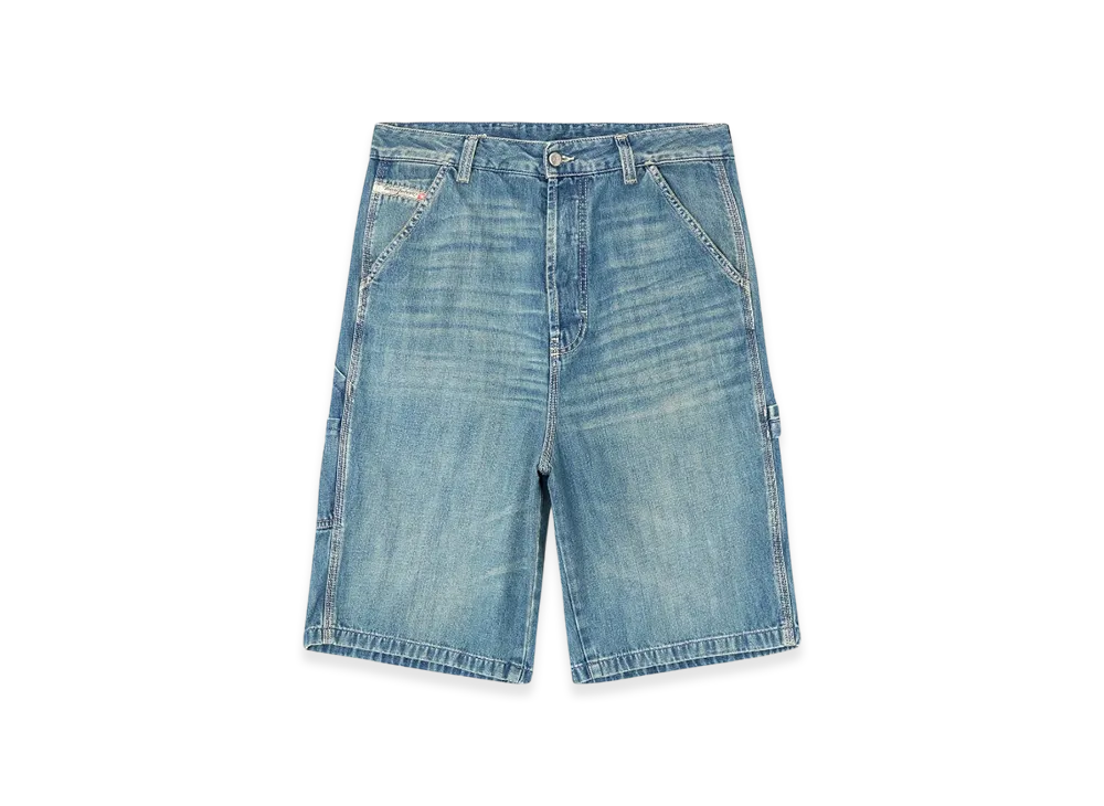 Diesel D-Livery-W-Short Utility-Style Denim Shorts "Light Blue"