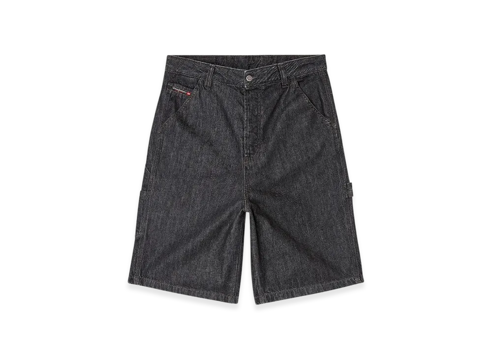 Diesel D-Livery-W-Short Shorts In Rinse-Wash Denim "Black"