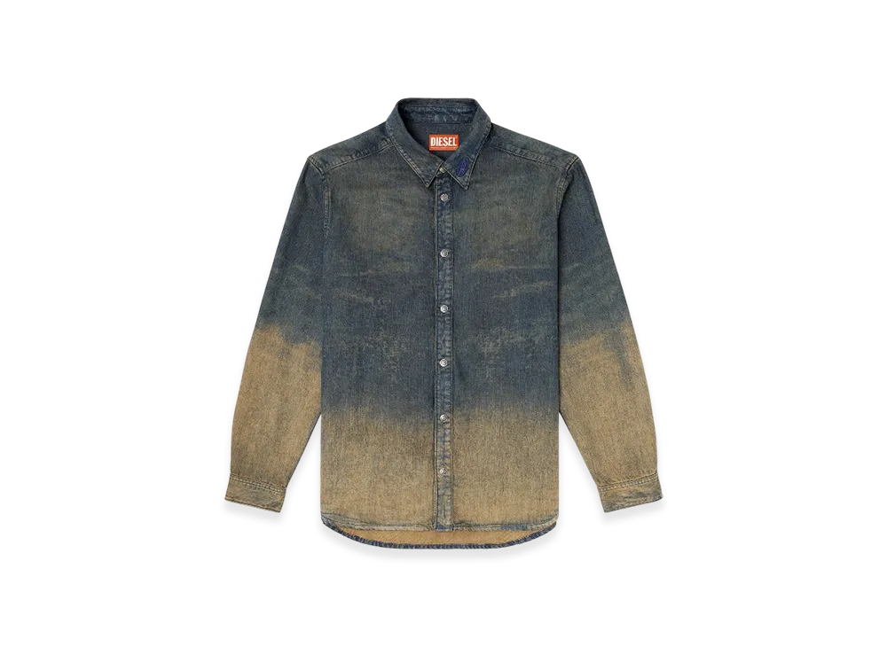 Diesel D-Simply-S8 Shirt In Fluid Shaded Denim "Dark Blue"