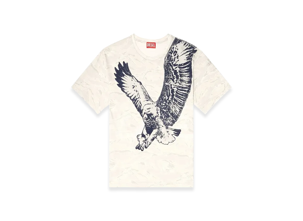 Diesel T-Boxt-T14 Camo T-Shirt With Eagle Print "Beige"