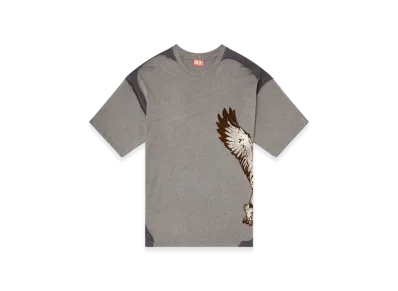 Diesel T-Boxt-Peeloff Peel-Off T-Shirt With Eagle Print "Gray"