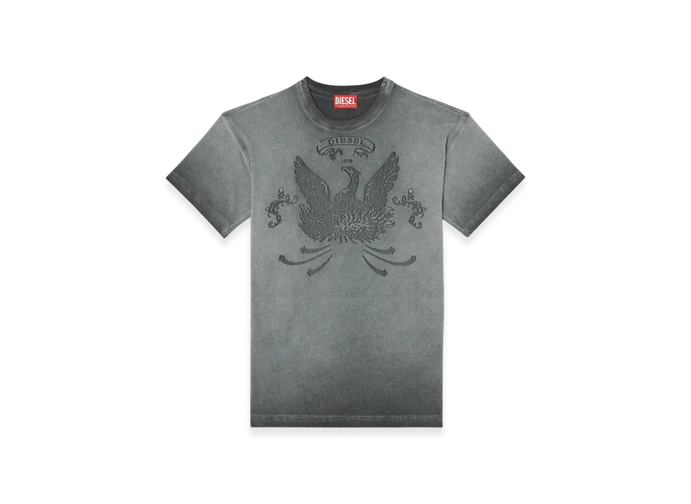 Diesel T-Norm-T9 T-Shirt With Phoenix Devore "Black"