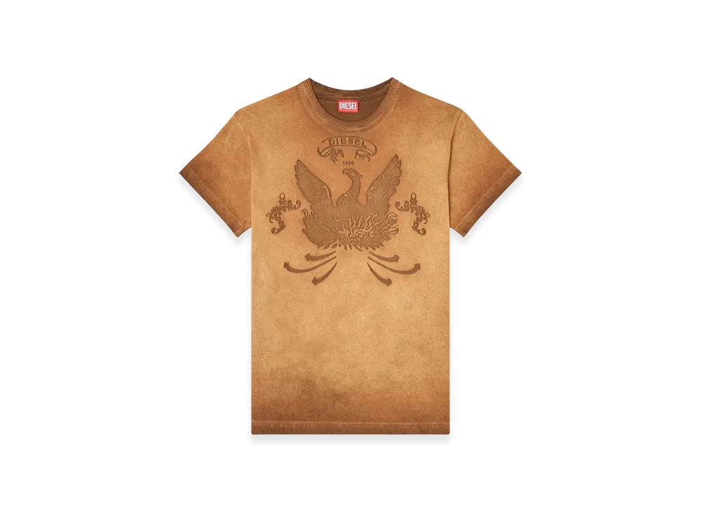 Diesel T-Norm-T9 T-Shirt With Phoenix Devore "Brown"