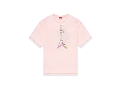 Diesel T-Boxt-T18 T-Shirt With Sword Print "Pink White"