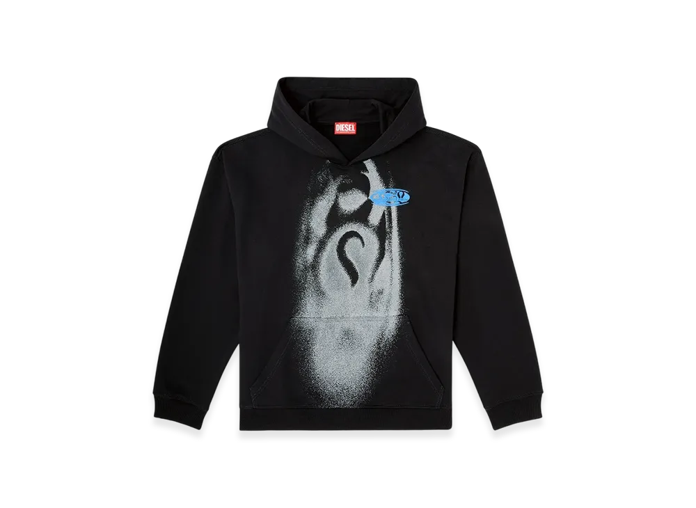 Diesel S-Boxt-Hood-T3 Hoodie With Spray-Effect Print "Black"