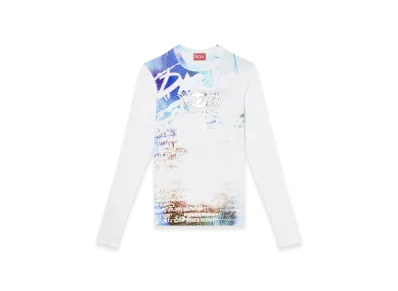 Diesel T-Ribber-LS-T3 Long-Sleeve T-Shirt With Graffiti Print "141A"