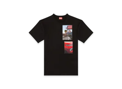 Diesel T-Boxt-T3 T-Shirt With Logo Photo Patches "Black"