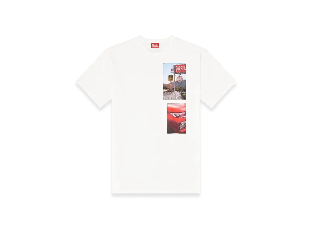 Diesel T-Boxt-T3 T-Shirt With Logo Photo Patches "White"