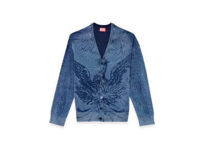 Diesel K-Fenicar Indigo Cardigan With Phoenix Logo "Blue"