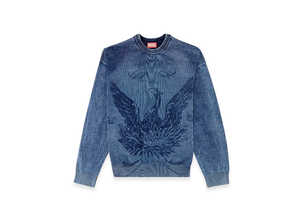 Diesel K-Fenicol Indigo Jumper With Phoenix Logo "Blue"