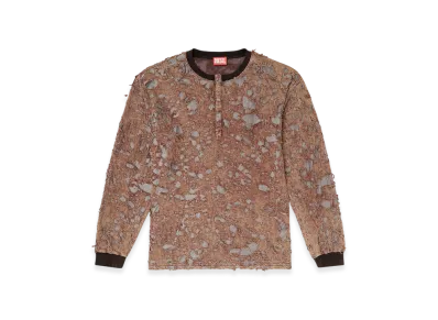 Diesel T-Overt Long-Sleeve T-Shirt In Destroyed Jersey "Brown"