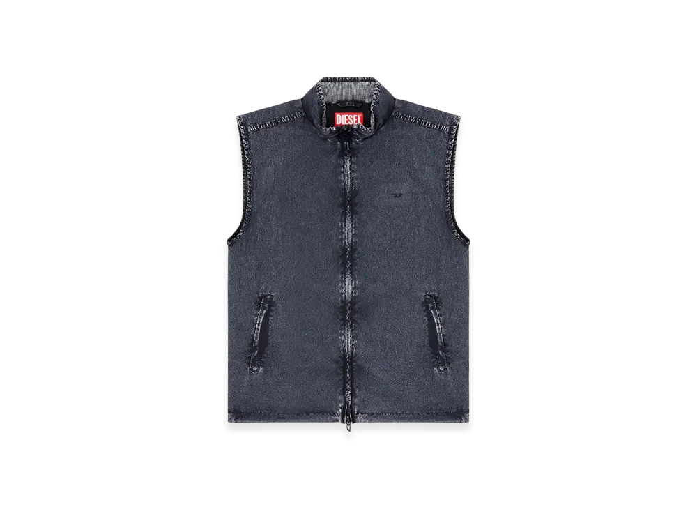Diesel J-Erb Vest In Recycled Nylon Taslan "Dark Blue"