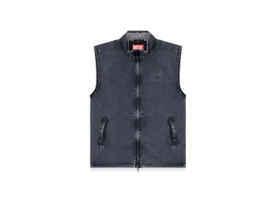 Diesel J-Erb Vest In Recycled Nylon Taslan "Dark Blue"