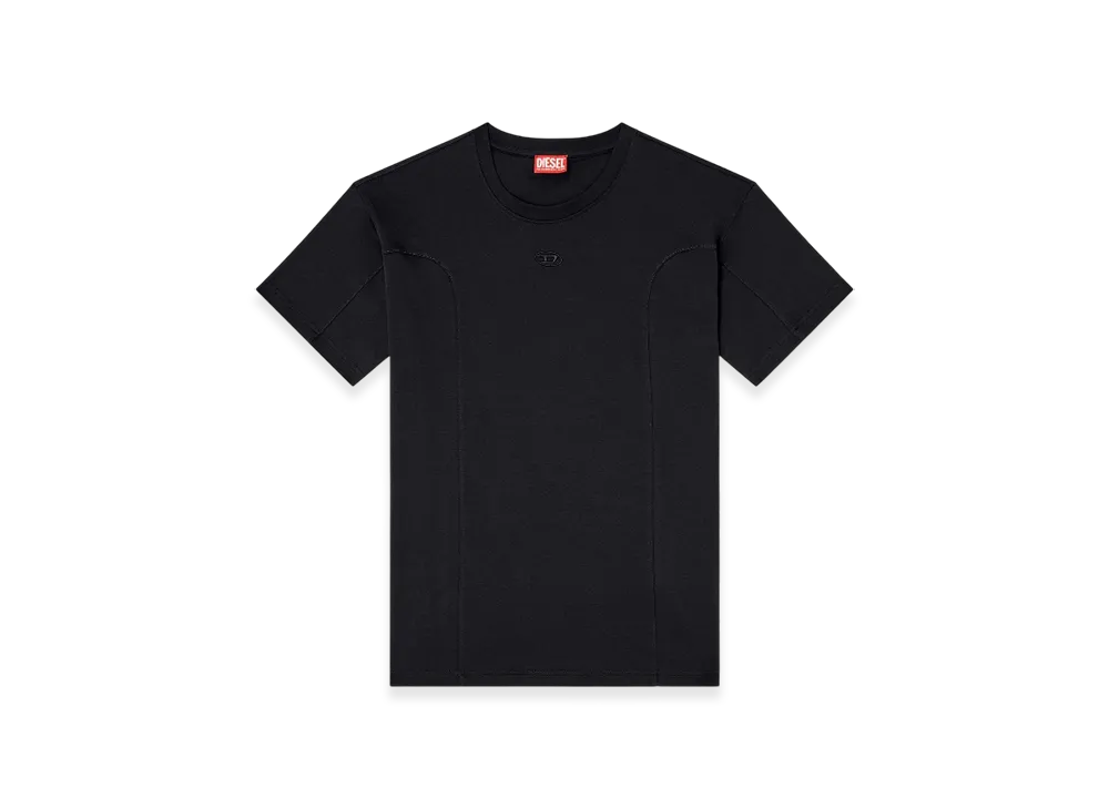 Diesel T-Norm-Int Short-Sleeve T-Shirt With PaneLS "Black"