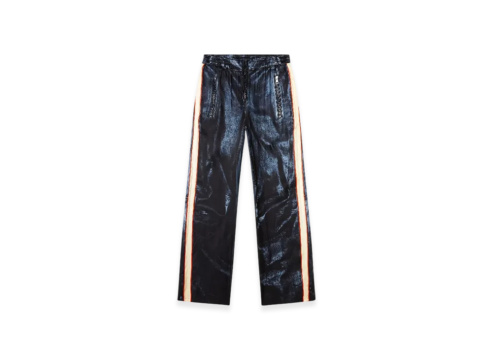 Diesel P-Thecks-Nman Viscose Trousers With Biker Print "Black Blue"