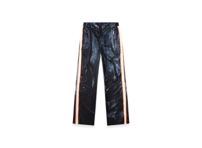 Diesel P-Thecks-Nman Viscose Trousers With Biker Print "Black Blue"