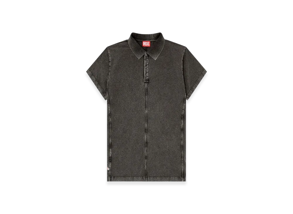 Diesel T-Nomely Polo Shirt In Denim-Look Jersey "Black"