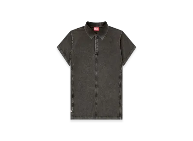 Diesel T-Nomely Polo Shirt In Denim-Look Jersey "Black"