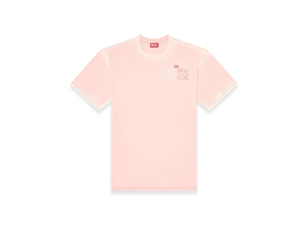 Diesel T-Boxt-T10 T-Shirt With Sword Print "Pink"