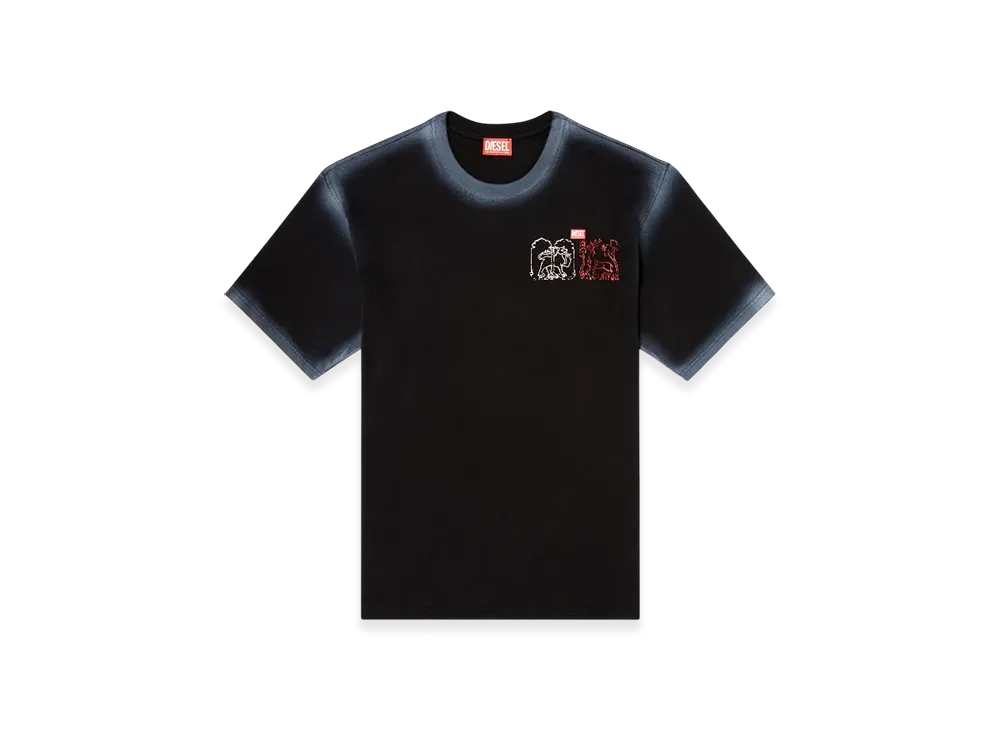 Diesel T-Boxt-T10 T-Shirt With Sword Print "Black"