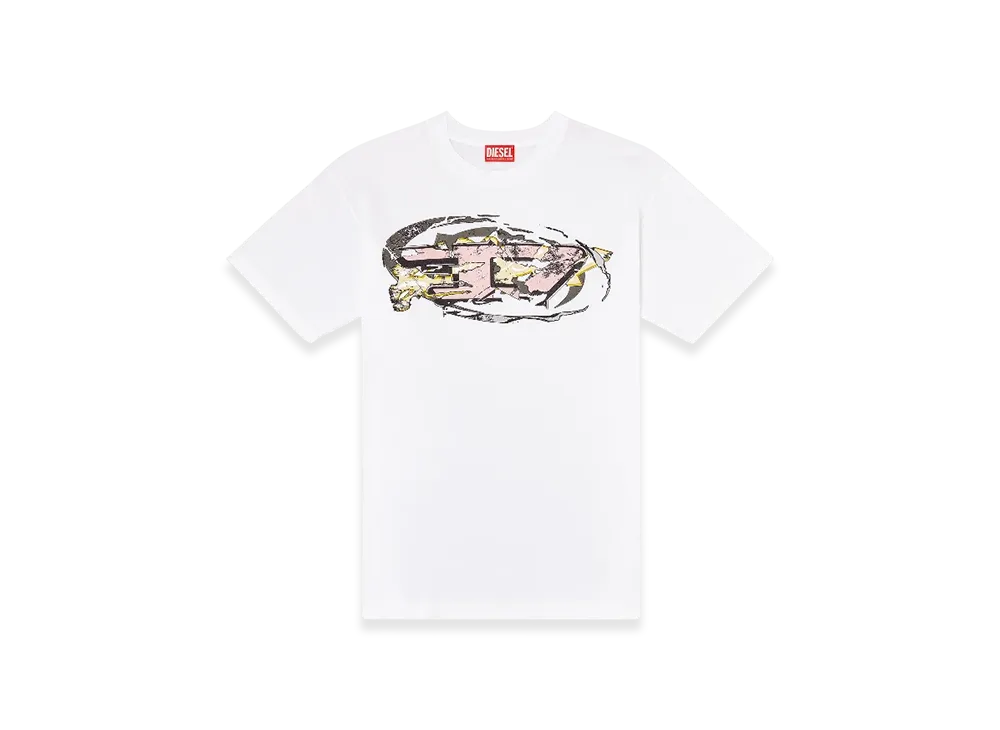 Diesel T-Norm-T11 T-Shirt With Oval D Logo "White"