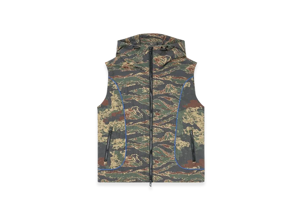 Diesel J-Ostend-Sl-Camu Hooded Vest With Mixed Camo Prints "Blue Green"