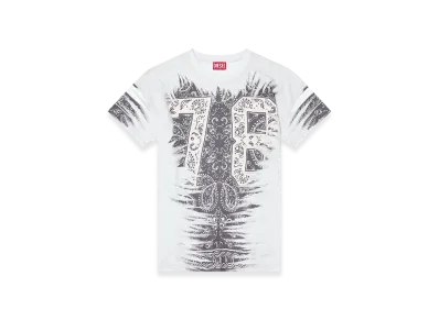 Diesel T-Boxt-78-R1 T-Shirt With 78 Bandana Print "White"