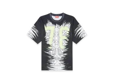Diesel T-Boxt-78-R1 T-Shirt With 78 Bandana Print "Black"