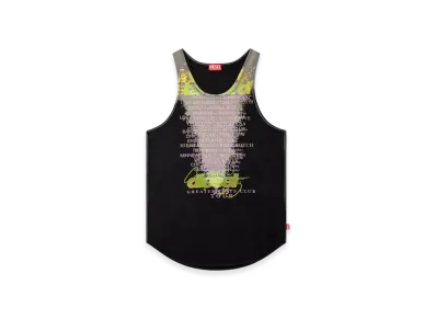 Diesel T-Shan Tank Top With Lyrics Print "Black"