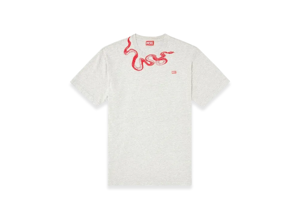 Diesel Cl-T-Boxt-Mel-Snake T-Shirt With Snake Embroidery "Gray"