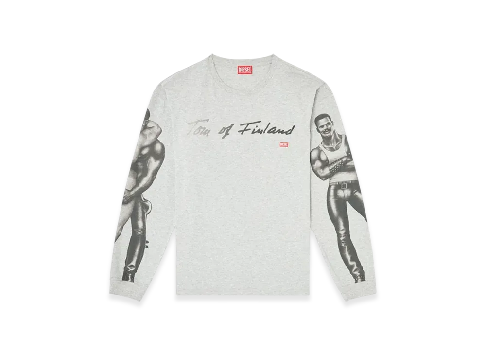 Diesel Pr-T-Boxt-LS-Tom25 Long-Sleeve T-Shirt With Graphic Print "Gray"